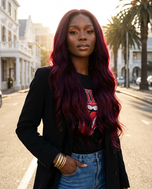 Miss Burgundy Lace Front Wig - Human blend